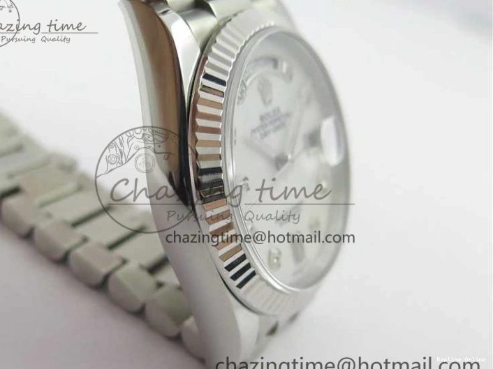 0521 Day-Date 36 SS 128239 Bp Maker Best Edition White MOP Dial Crystral Markers on President Bracelet FlexibleFit 3153